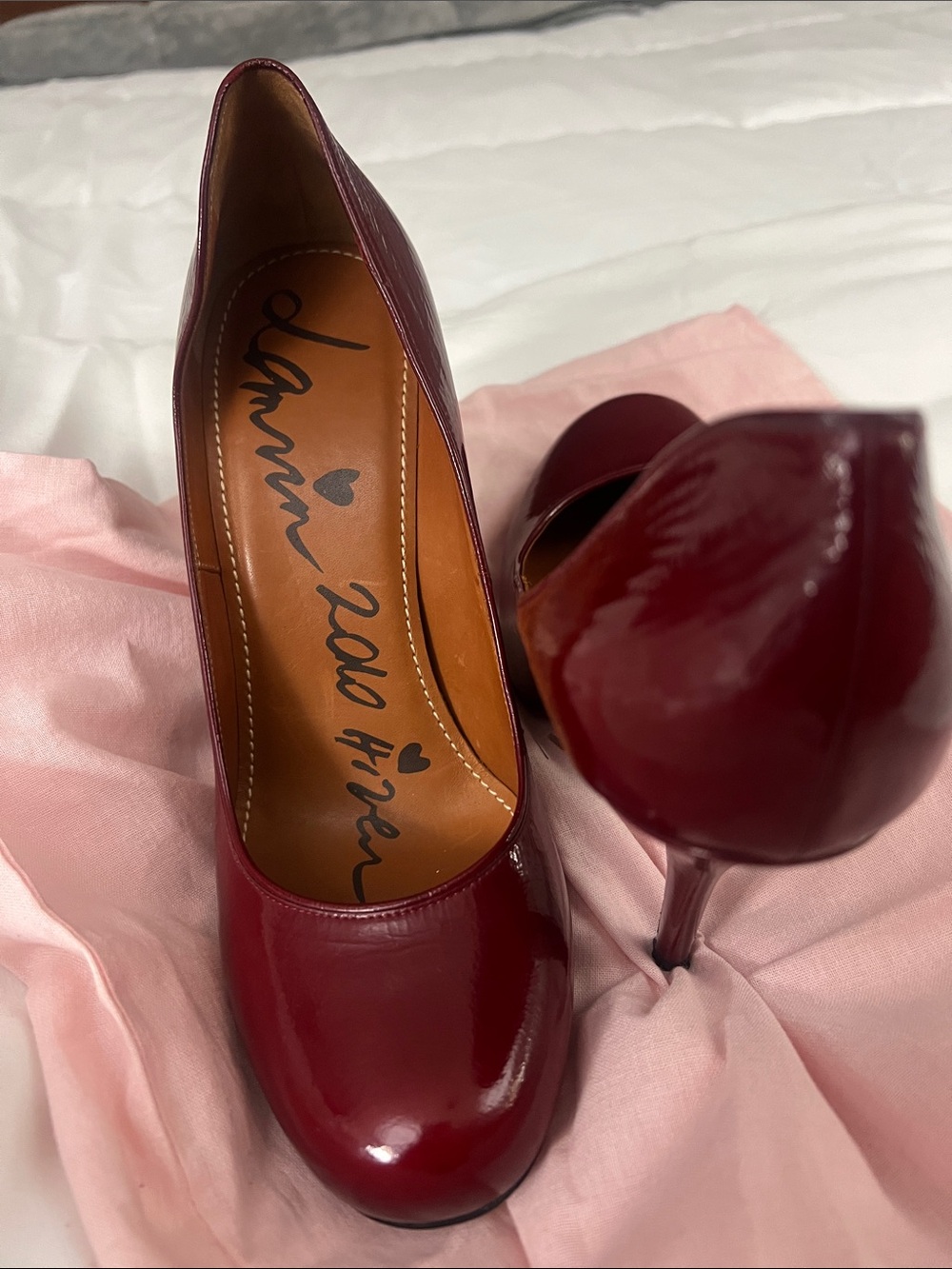 Lanvin Burgundy Patent Leather Stiletto Pumps